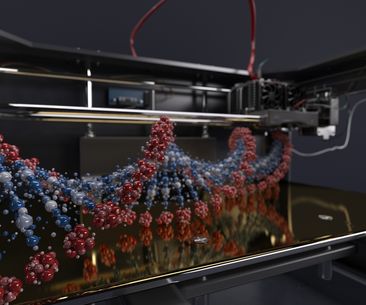 A 3D printer printing DNA