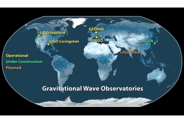 A map of gravitational wave observatories on Earth